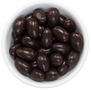 Dark chocolate almonds — premium roasted almonds coated in rich dark chocolate by Chokonut