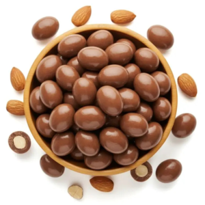 Milk chocolate almonds — premium roasted almonds coated in creamy milk chocolate by Chokonut