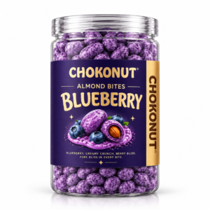 Chokonut Blueberry Almond Bites | Premium Chocolate Coated Almonds with Blueberry Flavour