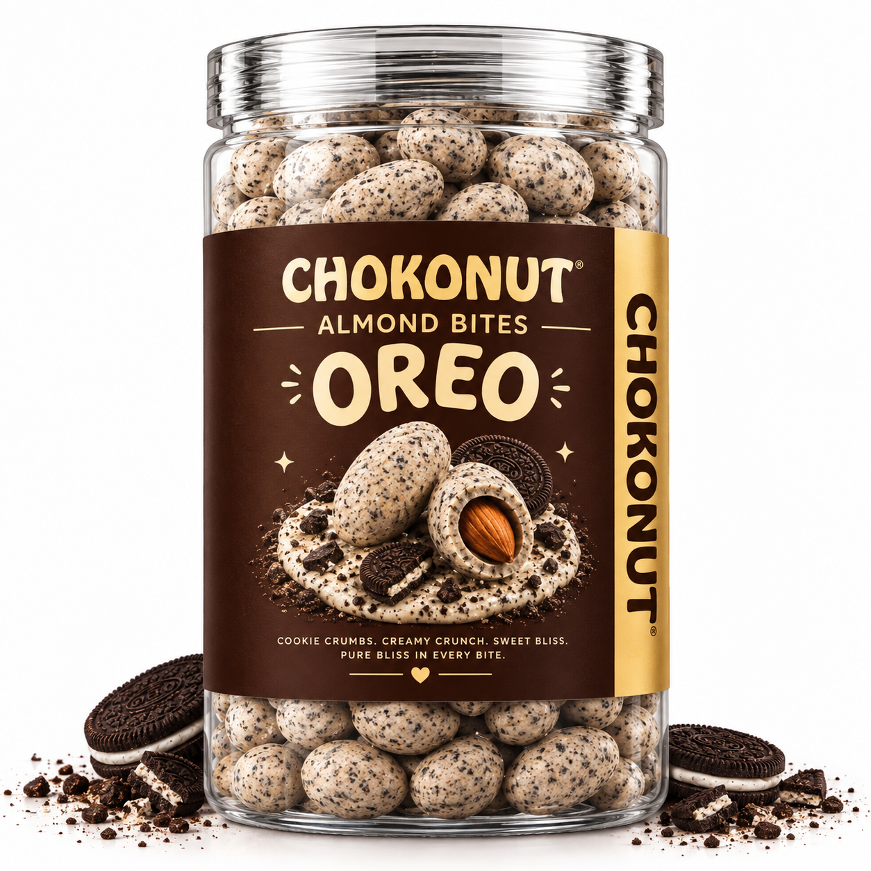Chokonut Oreo Almond Bites | Premium Cookie & Chocolate Coated Almonds