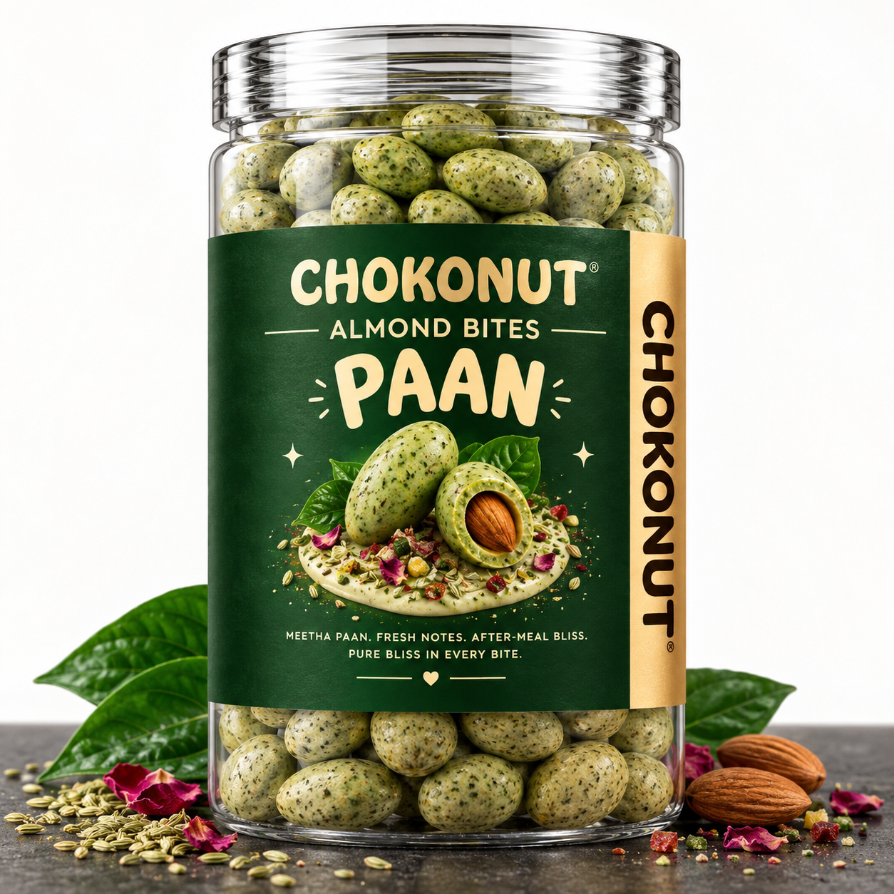 Chokonut Paan Almond Bites | Premium Meetha Paan Flavoured Almonds